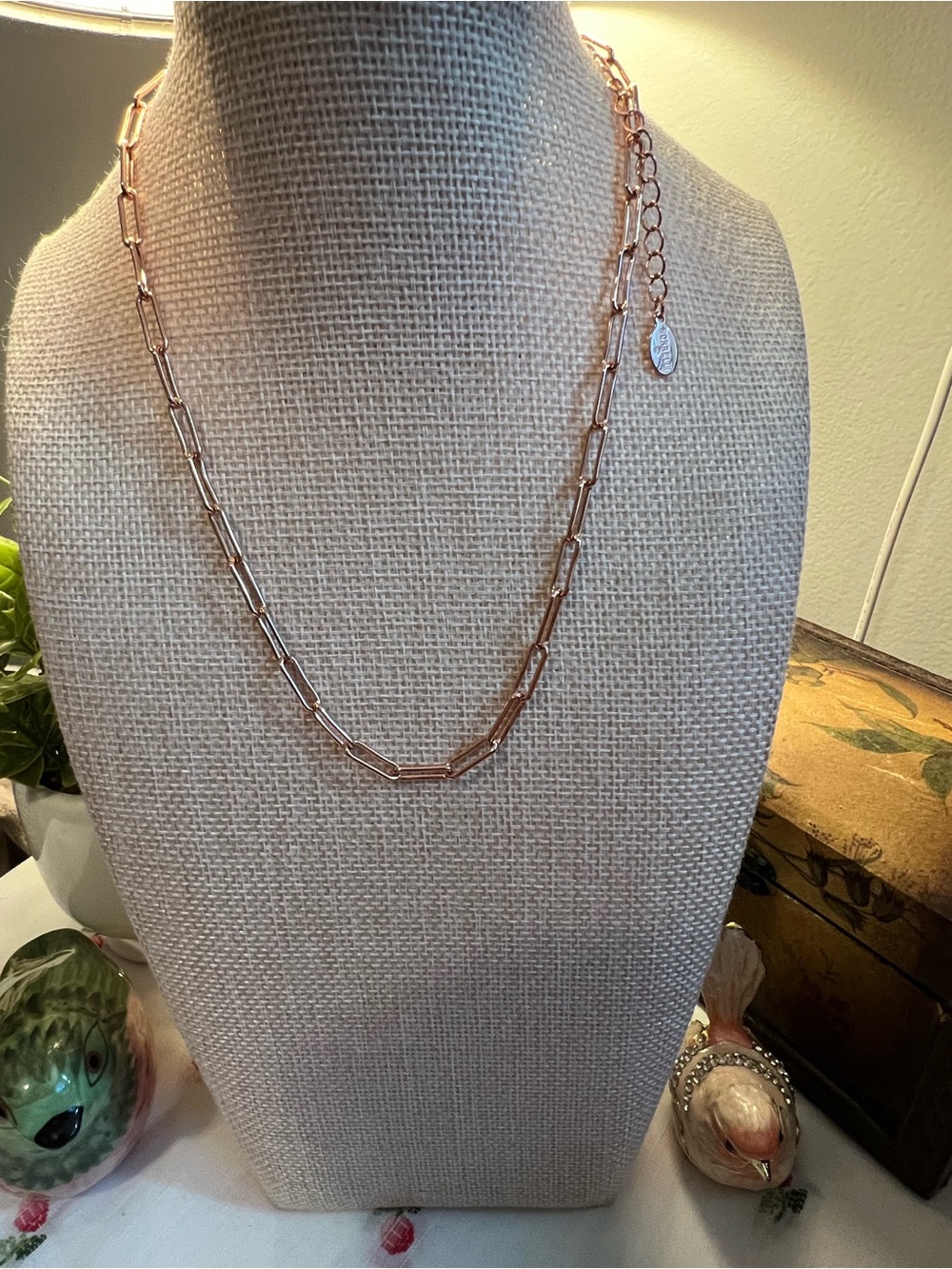Sorrelli Rose Gold Paperclip Link Necklace